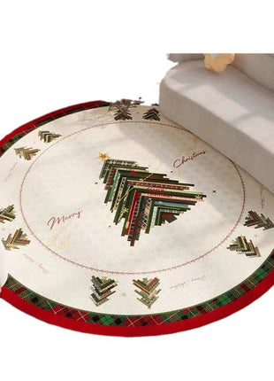 Christmas Rug - Living Room Red Festive Carpet Absorbent Non-slip