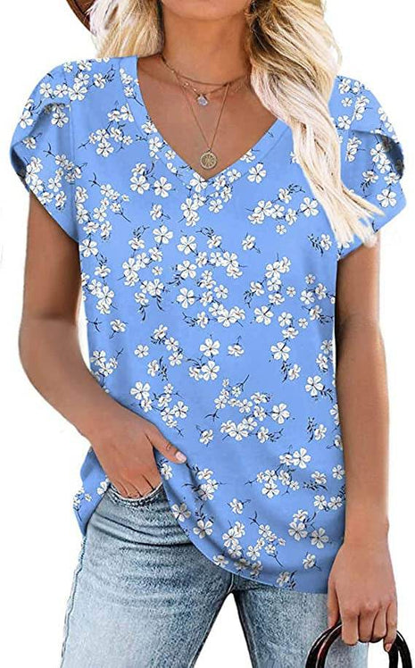 Milk Silk Abstract Printed V-neck - MimiStylez