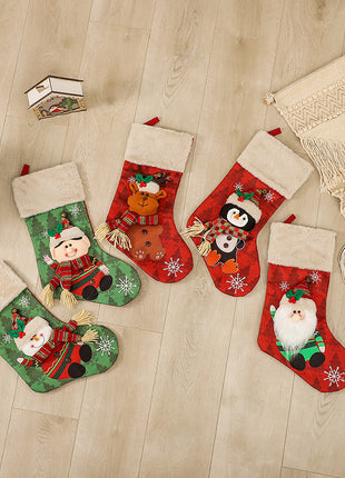 Christmas Socks Gift Bag Christmas Tree Hanging Ornaments Candy Bag