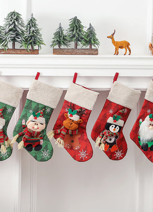 Christmas Socks Gift Bag Christmas Tree Hanging Ornaments Candy Bag