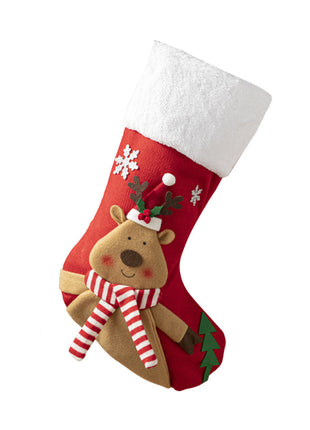 Christmas Pendant Christmas Tree Ornament Red Fabric Santa Claus Cartoon Christmas Stocking Decoration Party Gift Bag