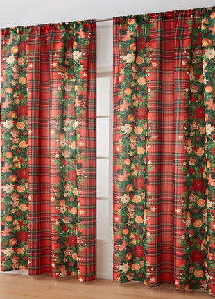 1PC Christmas Curtain Printed Shading Cloth Beautifying Curtain
