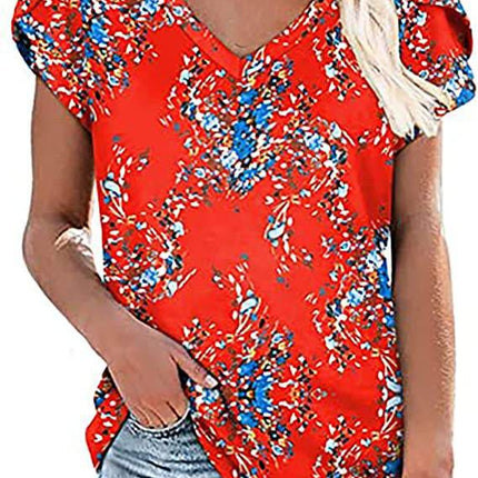 Milk Silk Abstract Printed V-neck - MimiStylez