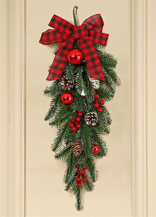 Christmas 3 PC Set - Garland, Wreath, Swag Wall Hanging Christmas Decoration Set