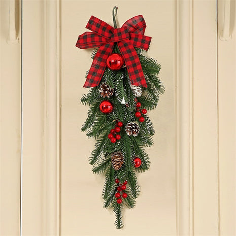Christmas 3 PC Set - Garland, Wreath, Swag Wall Hanging Christmas Decoration Set