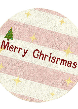 Cashmere-like Christmas Round Carpet Shaped