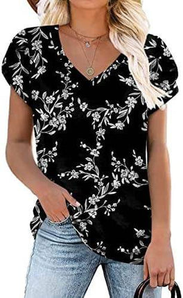 Milk Silk Abstract Printed V-neck - MimiStylez