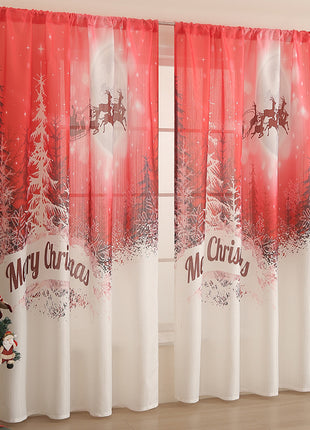 1PC Christmas Curtain Printed Shading Cloth Beautifying Curtain
