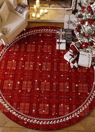 Christmas Rug - Living Room Red Festive Carpet Absorbent Non-slip