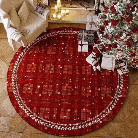 Christmas Rug - Living Room Red Festive Carpet Absorbent Non-slip