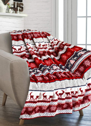 Christmas Holiday Reindeer Snowflannel Blanket Warm Sofa Decorative Blanket Nap Air-conditioning Blanket Dormitory Blanket