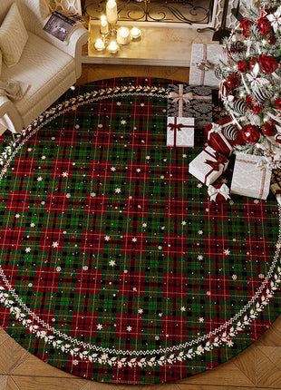 Christmas Rug - Living Room Red Festive Carpet Absorbent Non-slip