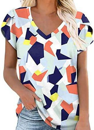Milk Silk Abstract Printed V-neck - MimiStylez
