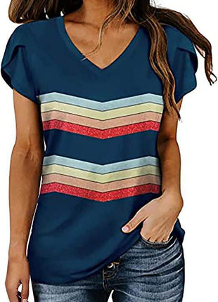 Milk Silk Abstract Printed V-neck - MimiStylez