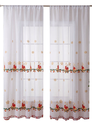 1PC Christmas Curtain Christmas Snowflake Embroidery