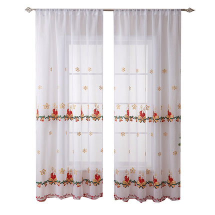 1PC Christmas Curtain Christmas Snowflake Embroidery