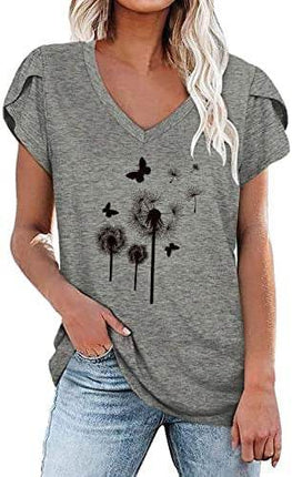 Milk Silk Abstract Printed V-neck - MimiStylez