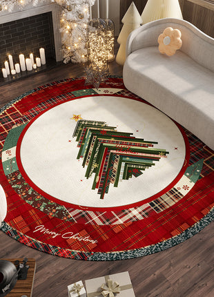 Christmas Rug - Living Room Red Festive Carpet Absorbent Non-slip