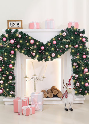 9FT Christmas Pre Lit Decorated Garland