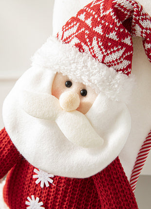 Christmas Pendant Christmas Tree Ornament Red Fabric Santa Claus Cartoon Christmas Stocking Decoration Party Gift Bag