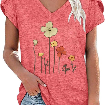 Milk Silk Abstract Printed V-neck - MimiStylez