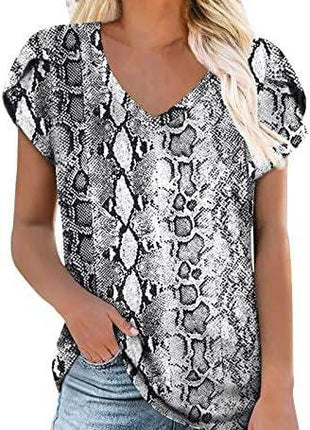 Milk Silk Abstract Printed V-neck - MimiStylez