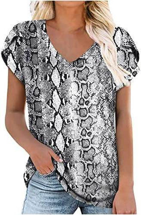 Milk Silk Abstract Printed V-neck - MimiStylez