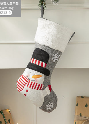 Christmas Pendant Christmas Tree Ornament Red Fabric Santa Claus Cartoon Christmas Stocking Decoration Party Gift Bag