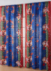 Blue bottom Santa curtains