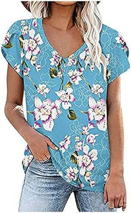 Milk Silk Abstract Printed V-neck - MimiStylez