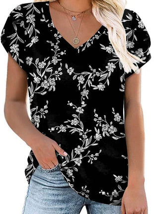 Milk Silk Abstract Printed V-neck - MimiStylez