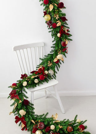 9FT Christmas Garland - Pre Decorated, Unlit