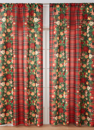 1PC Christmas Curtain Printed Shading Cloth Beautifying Curtain