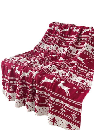 Christmas New Year Blanket Holiday Decorative Blanket Living Room Sofa Blanket Red Blanket Bedroom Bed End Blanket Cover With Knitted Blanket