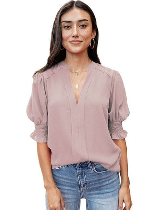 V-neck Half Sleeve Shirt For Women - MimiStylez