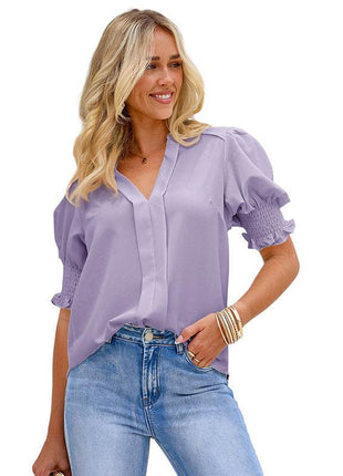 V-neck Half Sleeve Shirt For Women - MimiStylez