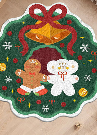 Cashmere-like Christmas Round Carpet Shaped