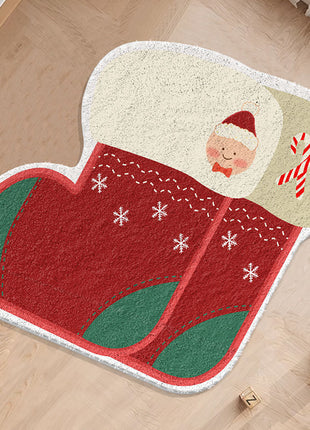 Cashmere-like Christmas Round Carpet Shaped