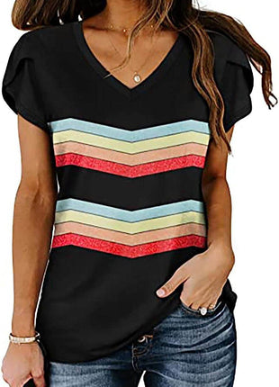 Milk Silk Abstract Printed V-neck - MimiStylez