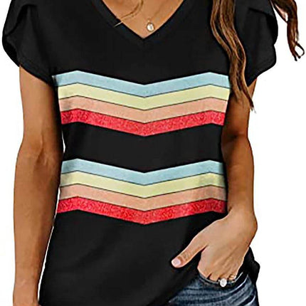 Milk Silk Abstract Printed V-neck - MimiStylez