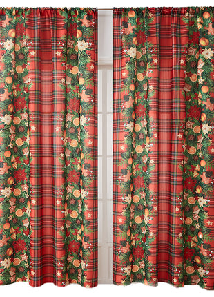 1PC Christmas Curtain Printed Shading Cloth Beautifying Curtain