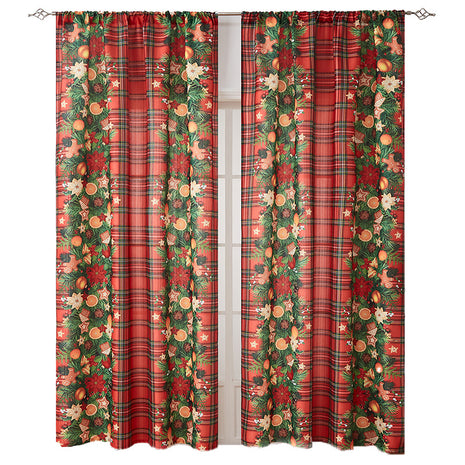 1PC Christmas Curtain Printed Shading Cloth Beautifying Curtain
