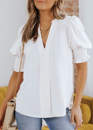 V-neck Half Sleeve Shirt For Women - MimiStylez