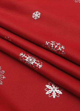 Christmas Snowflake Export Punch-Free Finished Product Classy Accessible Luxury Short Curtains Fully Blackout Polyester Cloth Cross-Border Ins