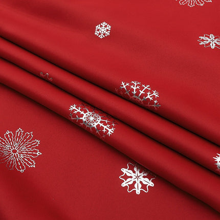 Christmas Snowflake Export Punch-Free Finished Product Classy Accessible Luxury Short Curtains Fully Blackout Polyester Cloth Cross-Border Ins