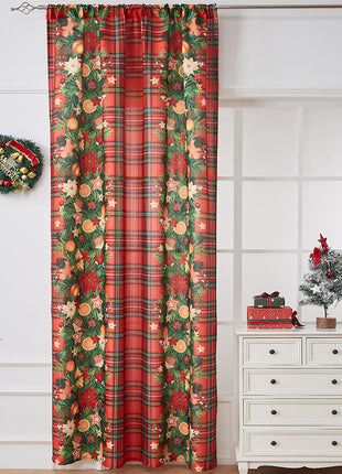 1PC Christmas Curtain Printed Shading Cloth Beautifying Curtain