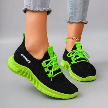 Women's Breathable Mesh Flat Shoes, Women's Shoes, Casual Sneakers Shoes - MimiStylez