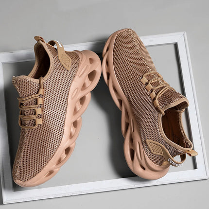 Zapatillas deportivas negras para correr para hombre, informales, marrones, para exteriores, de malla transpirable, ligeras y con absorción de impactos para mujer