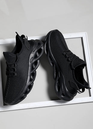 Men Sports Running Black Jogging Shoes Casual Sneakers Brown Outdoor Breathable Mesh Women Light Shock-absorption