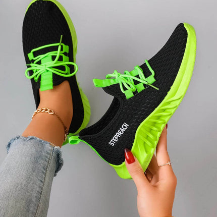 Women's Breathable Mesh Flat Shoes, Women's Shoes, Casual Sneakers Shoes - MimiStylez